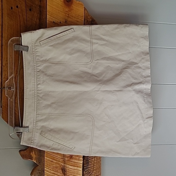 J. McLaughlin sz 8 cotton khaki skirt WSK54 - Picture 1 of 4